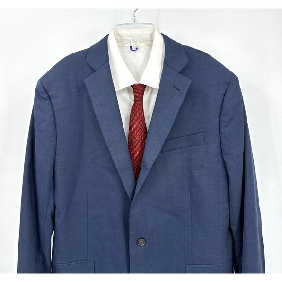 STAFFORD jacket blazer sport coat classic fit travel stretch wool blend blue 44R - Picture 3 of 11